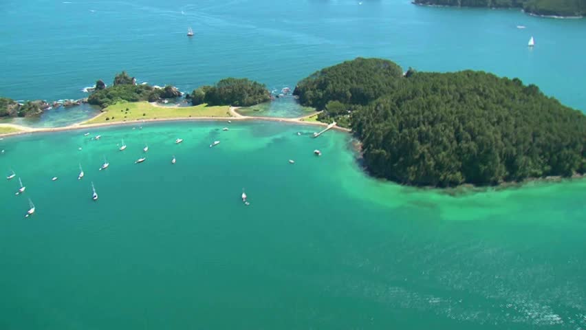 Scenic flight over Roberton Island, also known as twin lagoons.