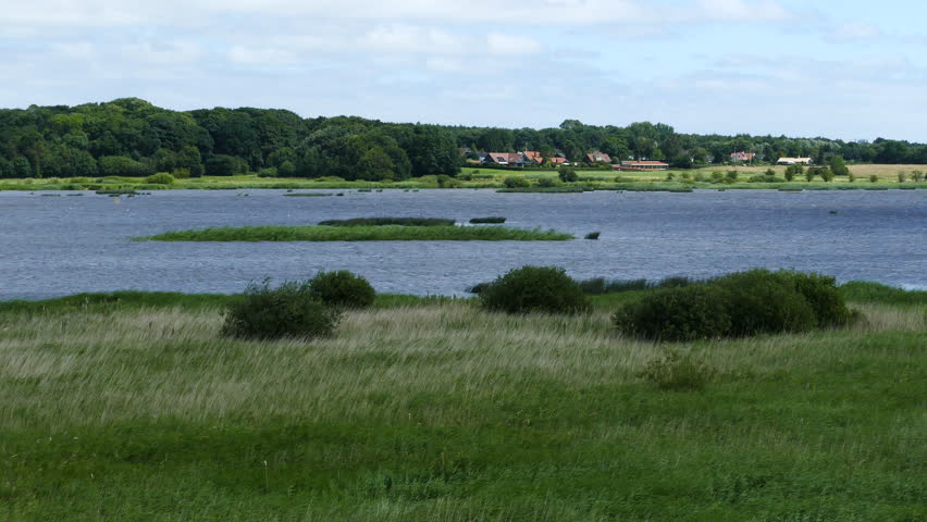 Lake and grass field in Arhus Denmark