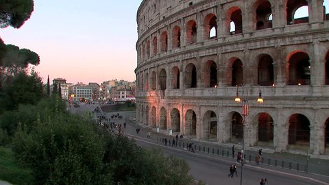 Colosseum, Rome.Timelapse in the evening