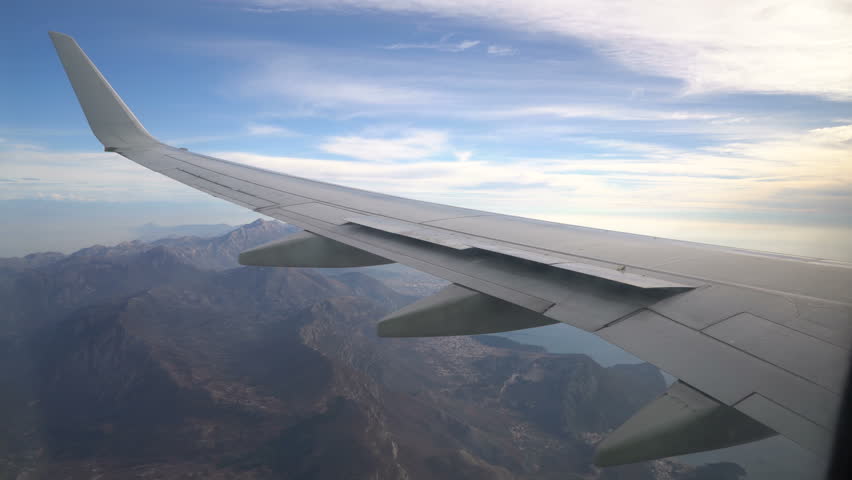 view from the aircraft to the Adriatic coast