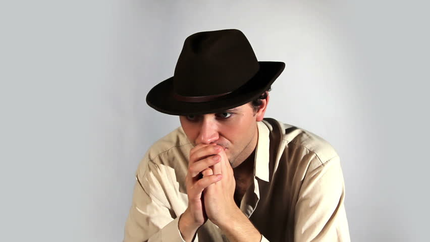 portrait of thoughtful men in a Hat