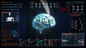 Businesswoman touching digital screen, Low polygon Brain connect digital lines in digital display dashboard, expanding artificial intelligence - Powered by Shutterstock - Get 15% off with code: PIKWIZARD15