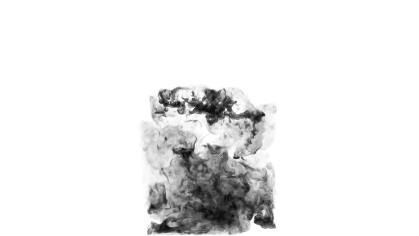 computer graphics like black ink spreading in the water on a white background. 3d render. voxel graphics. computer simulation 8