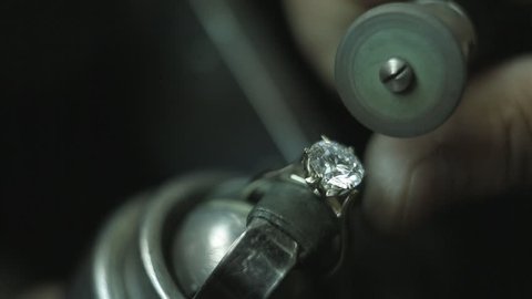 Diamond polishing machine processing a diamond