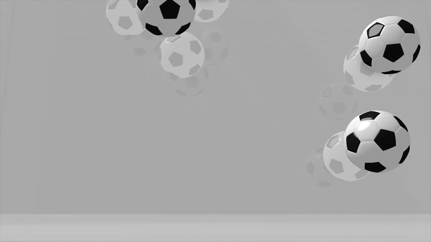 Soccer balls filling up screen animation, alpha channel included.

