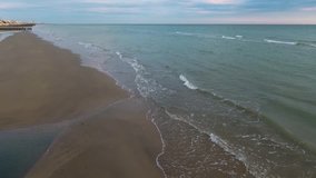 Aerial  video of Venice beach, Italy. Slow motion 