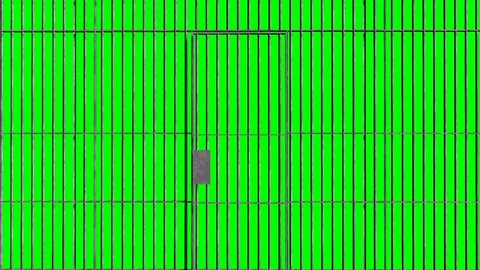 Animation of open and closed Jail bars door isolated on Green Screen 
