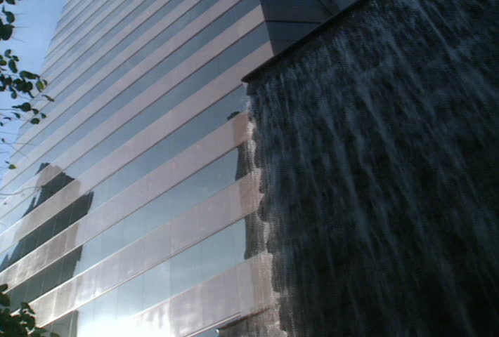 fountain and building