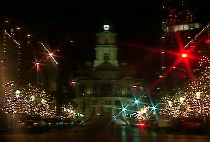 Tarrant County Courthouse in evening