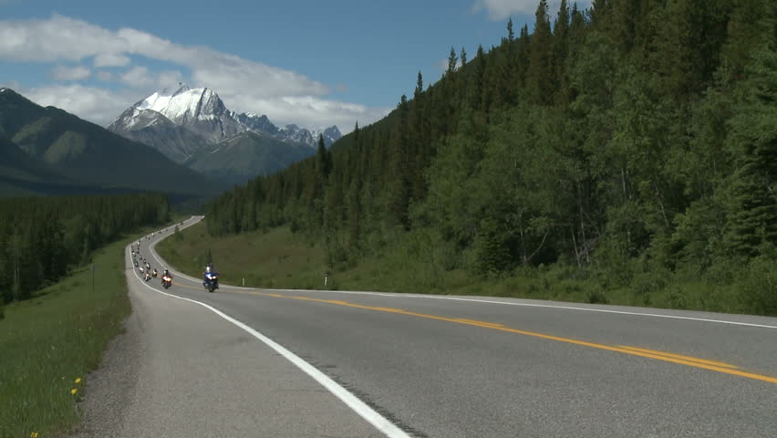 Motorcycle tour on scenic mountain road