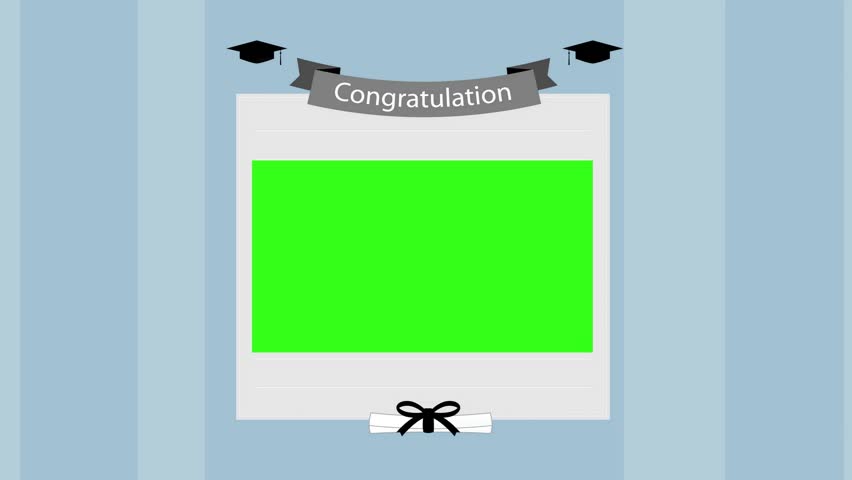 Congratulation graduation to be used as a virtual background in a chroma key video production
