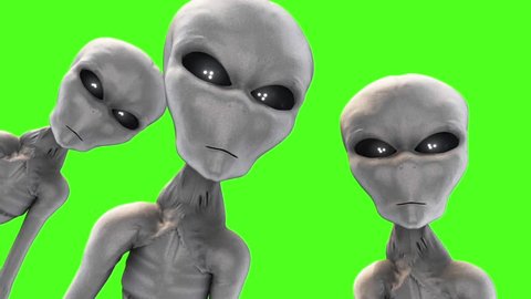 Alien Gray Abduction UFO Green Screen