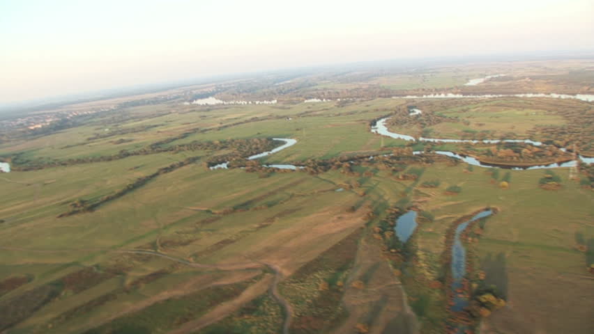 Aerial - scenic riverside