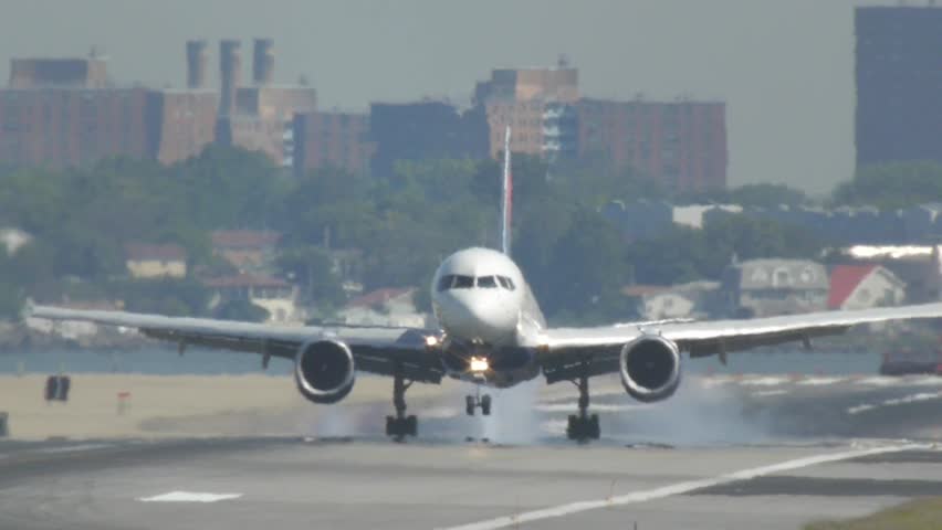 Airplane Lands in Laguardia Airport Stock Footage Video (100% Royalty-free)  2266649 | Shutterstock