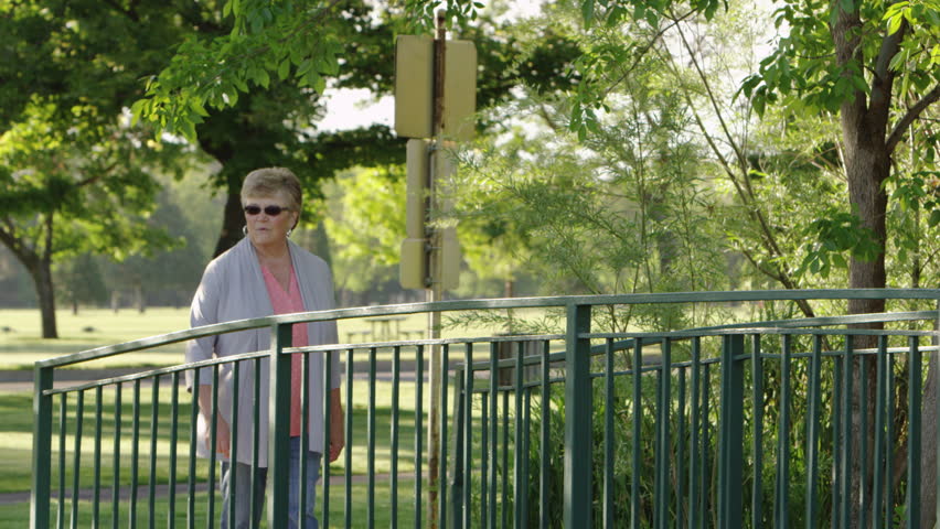 Elderly woman in the park