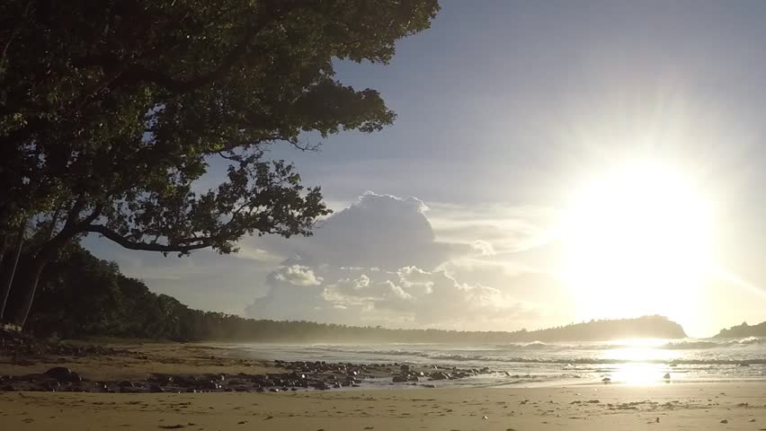 Sunset in the Pacific Ocean. Philippines. Islands.