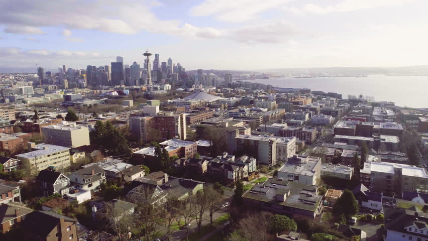 Seattle, Wa USA Cityscape Aerial Panoramic View