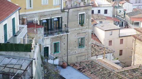 PIZZO -ITALY: CIRCA DECEMBER 2016: View of the vintage Building and Houses.
