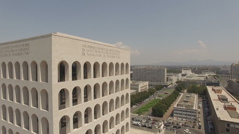 Sept 2016 Rome Eur Italy
Palazzo della Civiltà Italiana, square coliseum, Palace of Italian Civilization, an icon of New Classical architecture and Fascist architecture.