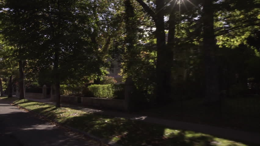 Driving by sunny mansion/ castel in Halifax Nova Scotia