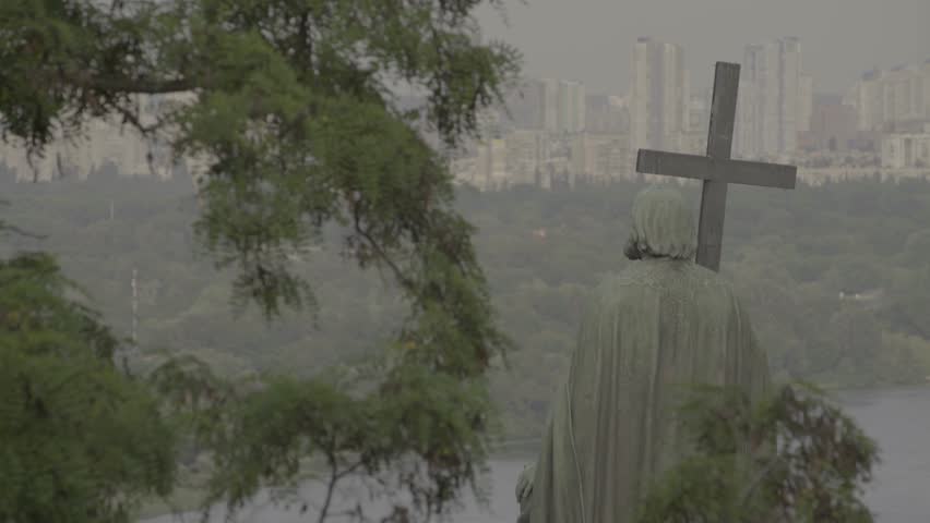 The monument is the symbol of Kiev (Kyiv). Ukraine. Vladimir The Great