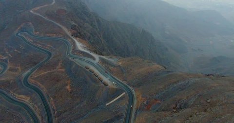 Twisty Tirvy Roads above Mt Jabal al Jais 