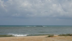 Cloudy sky at the beach. Timelapse footage.