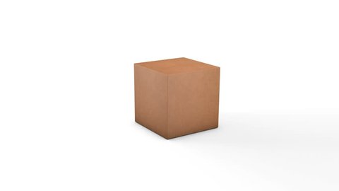 3D Cardboard Box Opening Revealing Green Screen on White Background with Luma Matte.