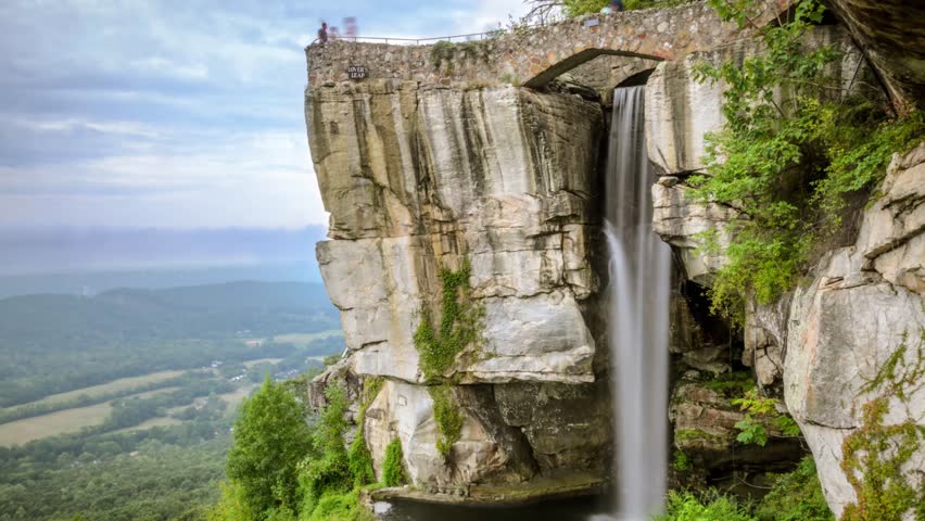 4K Timelapse at lookout mountain waterfall between Georgia and Tennessee 