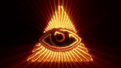 The Eye of Providence Loop - is a symbol showing an eye often surrounded by magic fire rays of light or a glory and enclosed by a triangle. It represents the eye of God watching over mankind. 