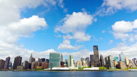 New York City Manhattan midtown skyline time lapse