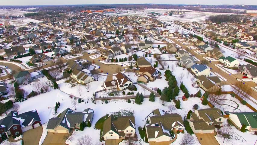 Urban sprawl, new neighborhoods, suburbs taking over the countryside.
