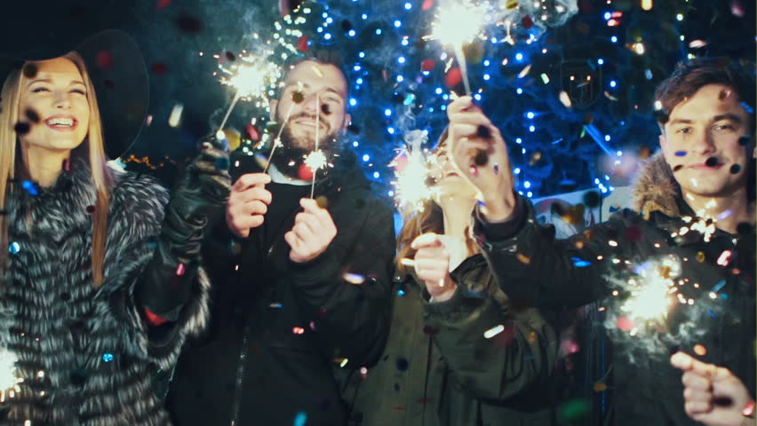 2017 New Year's Celebration sparklers image - Free stock photo - Public