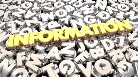 Information Word Letters Research Find Answers 3d Animation