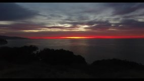 Pretty early morning sunrise at Malibu beach (4k)