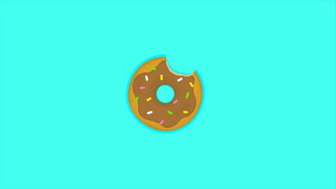 Loading waiting circle - cartoon style doughnut. Buffering HD animation.