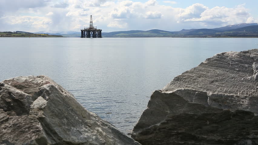 Oil platform in the Cromarty Firth, Invergordon, Scotland