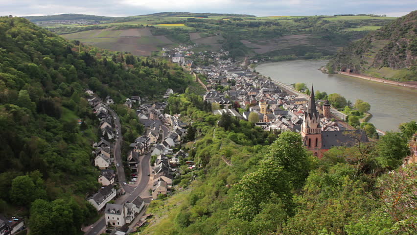 village at river rhine in germany