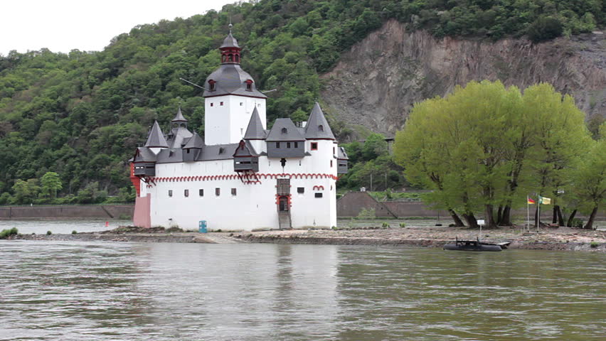 small castle in rhine river in germany