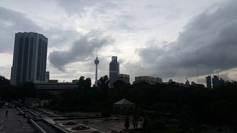 Timelapse cloudy closeup Kuala Lumpur Malaysia