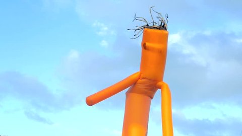 Generic inflatable waving tube man, slow motion advertising sign 