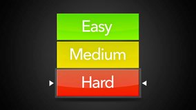 Easy Medium Hard Looping Seamless Video Game Screen-Arrow on Hard