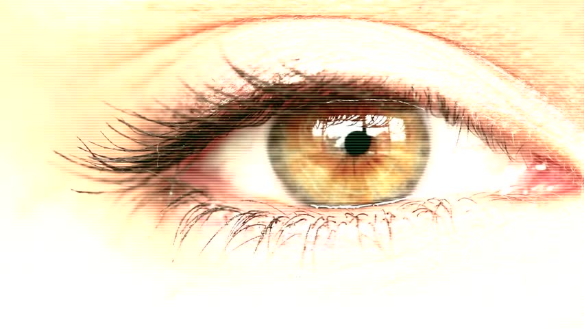 Women's eye close up colorized