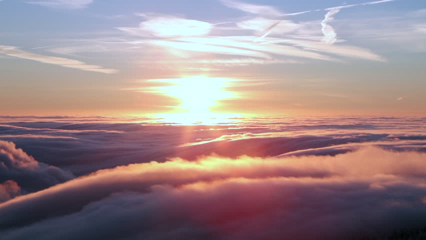 Beautiful Sunrise Above Clouds In Stock Footage Video 100 Royalty Free Shutterstock