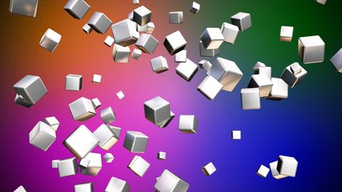 Broadcast Falling Hi-Tech Cubes, Multi Color, Corporate, Loopable, 4K