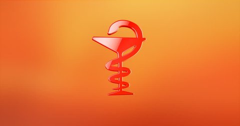 Animated Medicine Snake Red 3d Icon Loop Modules for edit with alpha matte