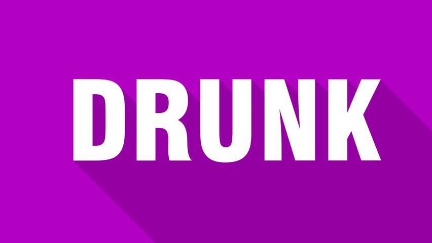 Drunk word animation in colorful background. Motion graphics for alcoholism, word animation for presentation 