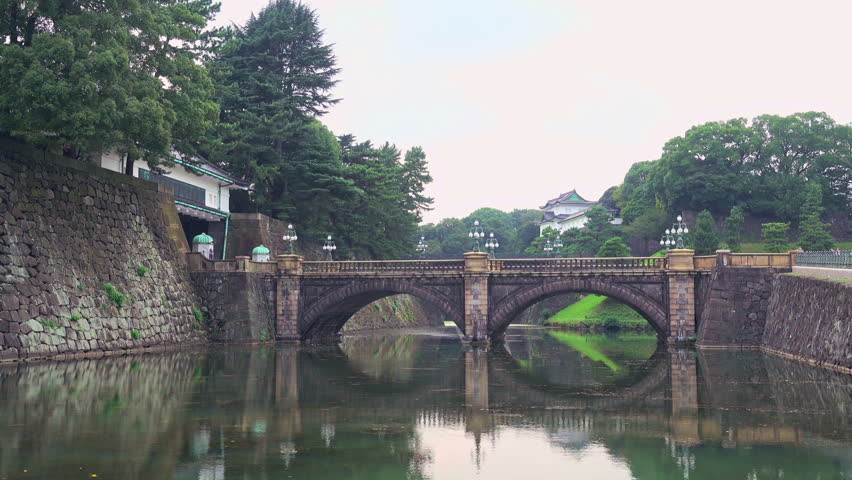 Seimon Ishibashi stone bridge of main gate, Doubled bridge at Tokyo Imperial Palace