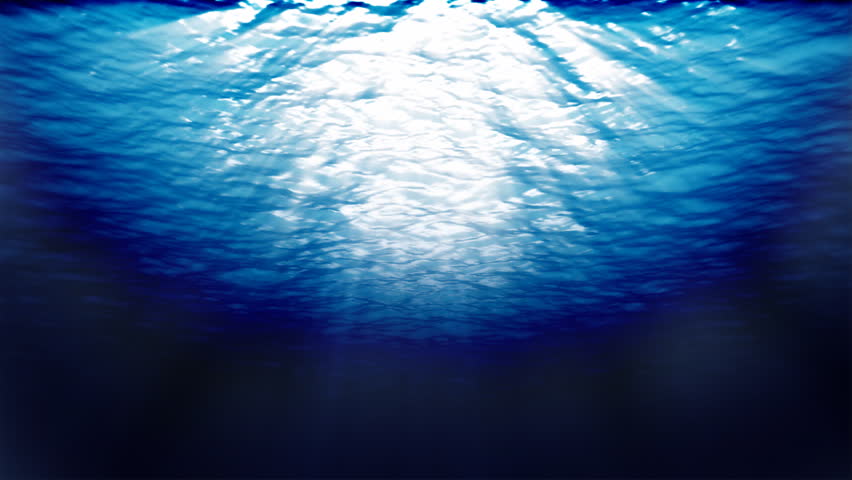 Underwater scene,sunbeams shining through water's surface,seamless loop