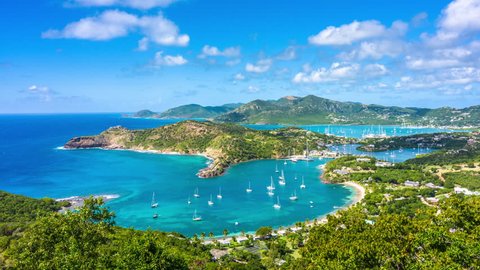 Antigua and Barbuda Caribbean view from Shirley Heights. 